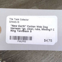 "New Earth" Cotton Web Dog Harness *gc, clean, rubs, Missing? D Ring
