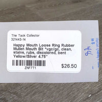 Loose Ring Rubber Mullen Mouth Bit *vgc/gc, clean, stains, rubs, discolored, bent
