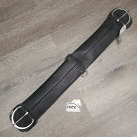 Thick Neoprene Cinch, 2x D Rings *gc, dirty, stains, residue, threads, folded/creased nylon web, older
