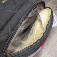 The Saddle Barn Padded Cordura & Wool Trail Bags *gc/fair, pulled off inner plastic lining, older, dirty, snags, rubs, hole
