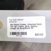 Fleece Cooler, Attached Neck, tail *gc, v.hairy, dirty, clumpy, snags, rip
