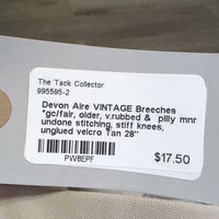 VINTAGE Breeches *gc/fair, older, v.rubbed & pilly mnr undone stitching, stiff knees, unglued velcro
