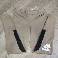 JUNIORS Fleece Lined Winter Riding Tight Breeches, Pull On *gc, undone loop stitching, rubs, pills, threads
