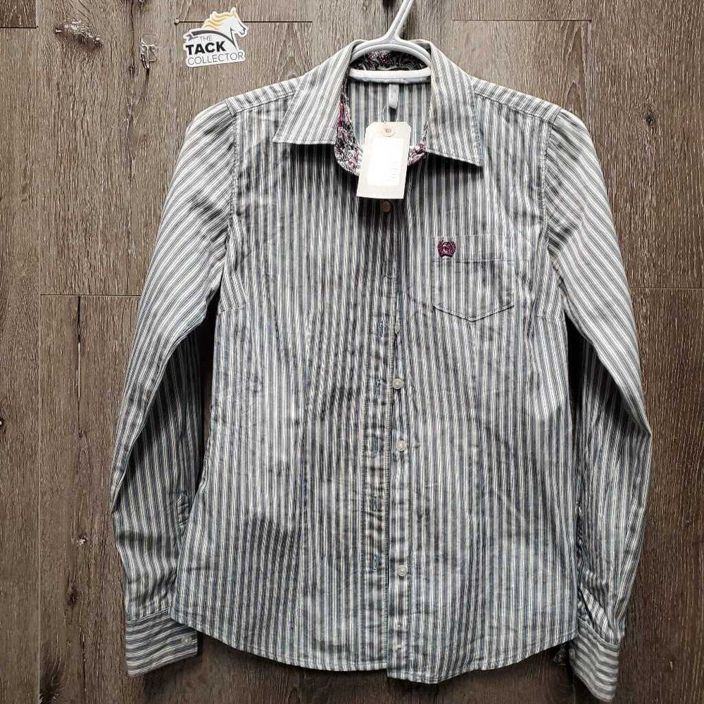 LS Western Shirt, buttons *gc, crinkles, mnr stains, loose threads: buttons & button holes