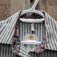 LS Western Shirt, buttons *gc, crinkles, mnr stains, loose threads: buttons & button holes