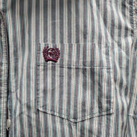 LS Western Shirt, buttons *gc, crinkles, mnr stains, loose threads: buttons & button holes
