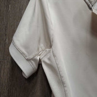 SS Show Polo Sun Shirt, 1/4 Snap Up, mesh sides *gc, mnr stains, dingy?, peeled logos, seam puckers