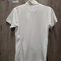 SS Show Polo Sun Shirt, 1/4 Snap Up, mesh sides *gc, mnr stains, dingy?, peeled logos, seam puckers