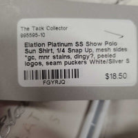 SS Show Polo Sun Shirt, 1/4 Snap Up, mesh sides *gc, mnr stains, dingy?, peeled logos, seam puckers
