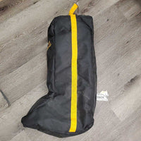 Thick Fleece Lined Tall Boot Bag "Perma-Flex" *gc, older, mnr dusty, stains & loose threads
