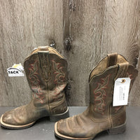 Square Toe Western Cowboy Boots *gc, clean, rubs, stains, scratches, scrapes, smell
