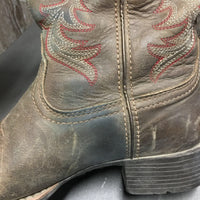 Square Toe Western Cowboy Boots *gc, clean, rubs, stains, scratches, scrapes, smell
