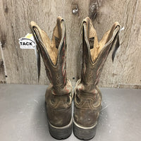 Square Toe Western Cowboy Boots *gc, clean, rubs, stains, scratches, scrapes, smell
