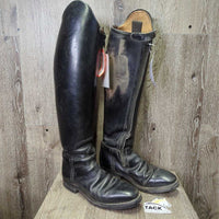 Dressage Boots, Aftermarket Zips *gc/fair, older, cracking, residue, peeling, scuffs, rubs, scrapes
