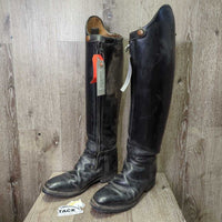 Dressage Boots, Aftermarket Zips *gc/fair, older, cracking, residue, peeling, scuffs, rubs, scrapes

