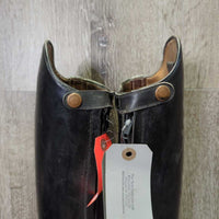 Dressage Boots, Aftermarket Zips *gc/fair, older, cracking, residue, peeling, scuffs, rubs, scrapes
