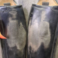 Dressage Boots, Aftermarket Zips *gc/fair, older, cracking, residue, peeling, scuffs, rubs, scrapes
