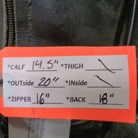 Dressage Boots, Aftermarket Zips *gc/fair, older, cracking, residue, peeling, scuffs, rubs, scrapes
