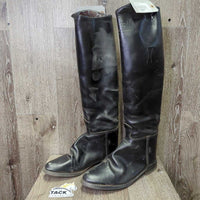 Dress Boots, Pull On, Brown Forms, Boot Pulls *fair, clean, PEELING, Broken Forms, dirt, scratches, rubs, scrapes, older, creases
