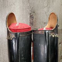 Dressage Boots, Tooled Leather Tops, Bling, Boot Bag, 2 air forms, extra zip & bling *vgc, clean & dirty, rubs
