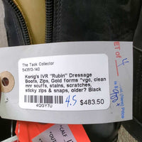 IVR "Rubin" Dressage Boots, Zips, Gold forms *vgc, clean, mnr scuffs, stains, scratches, sticky zips & snaps, older?
