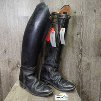 Dressage Boots, Aftermarket Zips *fair, v.rubbed, dirt, faded, worn heels, v.stiff/stuck zippers, older
