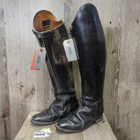 Dressage Boots, Aftermarket Zips *fair, v.rubbed, dirt, faded, worn heels, v.stiff/stuck zippers, older
