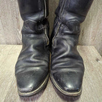 Dressage Boots, Aftermarket Zips *fair, v.rubbed, dirt, faded, worn heels, v.stiff/stuck zippers, older
