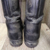 Dressage Boots, Aftermarket Zips *fair, v.rubbed, dirt, faded, worn heels, v.stiff/stuck zippers, older
