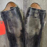 Dressage Boots, Aftermarket Zips *fair, v.rubbed, dirt, faded, worn heels, v.stiff/stuck zippers, older
