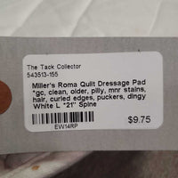 Quilt Dressage Pad *gc, clean, older, pilly, mnr stains, hair, curled edges, puckers, dingy
