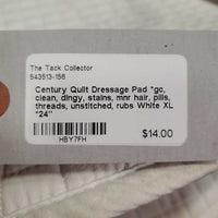 Quilt Dressage Pad *gc, clean, dingy, stains, mnr hair, pills, threads, unstitched, rubs
