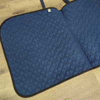 Quilt Dressage Saddle Pad, piping *gc, clean, faded, rubs, pills, hair, puckers
