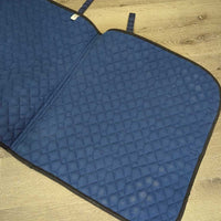 Quilt Dressage Saddle Pad, piping *gc, clean, faded, rubs, pills, hair, puckers
