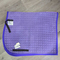 Thick Quilt Dressage Saddle Pad *gc, v.faded, clean, rubs, pills, puckers, older, curled corners
