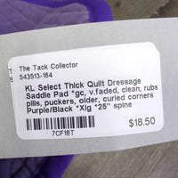 Thick Quilt Dressage Saddle Pad *gc, v.faded, clean, rubs, pills, puckers, older, curled corners

