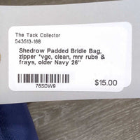 Padded Bridle Bag, zipper *vgc, clean, mnr rubs & frays, older

