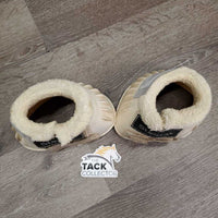 Pr Ribbed Rubber Bell Boots, fleece tops, velcro *gc, clean, stained, frayed velcro, discolored, thin/frayed velcro
