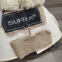 Pr Ribbed Rubber Bell Boots, fleece tops, velcro *gc, clean, stained, frayed velcro, discolored, thin/frayed velcro