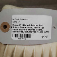 Pr Ribbed Rubber Bell Boots, fleece tops, velcro *gc, clean, stained, frayed velcro, discolored, thin/frayed velcro
