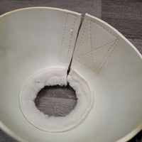 Pr Ribbed Rubber Bell Boots, velcro, fleece tops *gc, discolored, older?, mnr dirt, hair