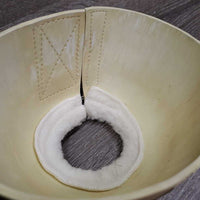 Pr Ribbed Rubber Bell Boots, velcro, fleece tops *gc, discolored, older?, mnr dirt, hair
