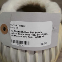 Pr Ribbed Rubber Bell Boots, velcro, fleece tops *gc, discolored, older?, mnr dirt, hair
