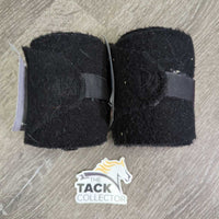 2 Fleece Polos *gc/fair, clean, older, edge rubs, clumpy, hairy, linty, hairy velcro

