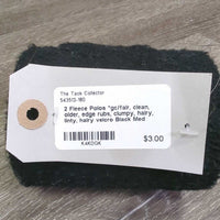 2 Fleece Polos *gc/fair, clean, older, edge rubs, clumpy, hairy, linty, hairy velcro
