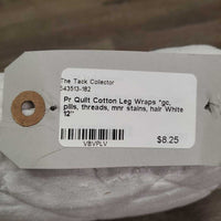 Pr Quilt Cotton Leg Wraps *gc, pills, threads, mnr stains, hair

