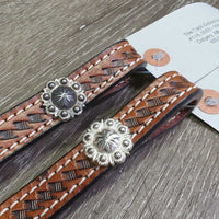 Thick Double Stitch Split Reins, concho Chicago screws *like new
