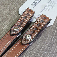 Thick Double Stitch Split Reins, concho Chicago screws *like new
