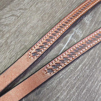 Thick Double Stitch Split Reins, concho Chicago screws *like new

