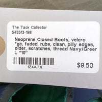 Neoprene Closed Boots, velcro *gc, faded, rubs, clean, pilly edges, older, scratches, thread
